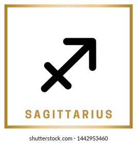 Zodiac Sign Sagittarius Horoscope Isolated Black Stock Vector (Royalty ...