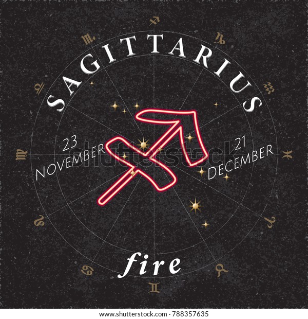 Zodiac Sign Sagittarius Inverted Logo Fire Stock Vector (Royalty Free ...