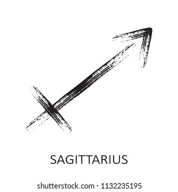 Zodiac sign Sagittarius isolated on white background. Design element for horoscope and astrological forecast.