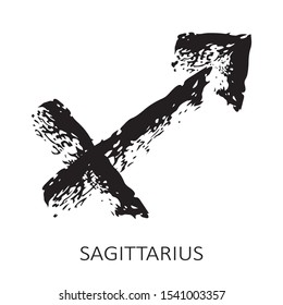Zodiac sign Sagittarius isolated on white background. Zodiac constellation. Design element for horoscope and astrological forecast. Vector illustration.