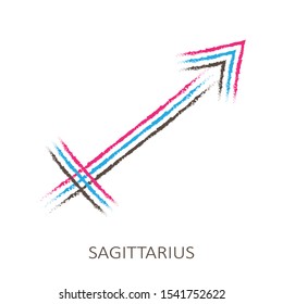 Zodiac Sign Sagittarius Isolated On White Stock Vector (Royalty Free ...