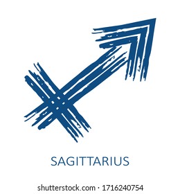 Zodiac sign Sagittarius isolated on white background. Zodiac constellation. Design element for horoscope and astrological forecast. Hand drawn style. Vector illustration.