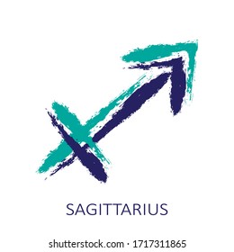 Zodiac sign Sagittarius isolated on white background. Zodiac constellation. Design element for horoscope and astrological forecast. Hand drawn style. Vector illustration.