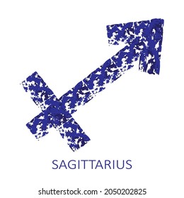 Zodiac sign Sagittarius isolated on white background. Zodiac constellation. Design element for horoscope and astrological forecast. Vector illustration.