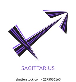 Zodiac sign Sagittarius isolated on white background. Zodiac constellation. Design element for horoscope and astrological forecast. Vector illustration.