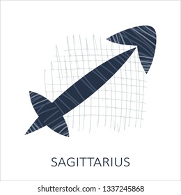 Zodiac sign Sagittarius on white background. Zodiac constellation. Design element for horoscope and astrological forecast.
