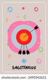 Zodiac sign Sagittarius. Trendy vector illustration.