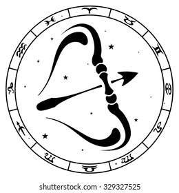 zodiac sign Sagittarius, vector illustration