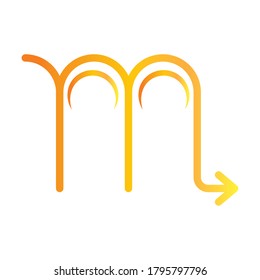 zodiac sign scorpio astrology calendar mystic gradient style icon vector illustration
