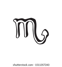 zodiac sign scorpio doodle vector sketch