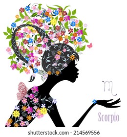 Zodiac sign scorpio. fashion girl
