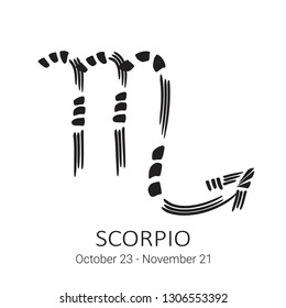 Zodiac sign Scorpio isolated on white background. Zodiac constellation. Design element for horoscope and astrological forecast.