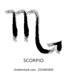 Zodiac sign Scorpio isolated on white background. Zodiac constellation. Design element for horoscope and astrological forecast. Vector illustration.