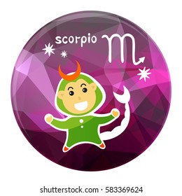 Zodiac sign Scorpio isolated on white background. Horoscope character. Design element for greeting cards or flyers.