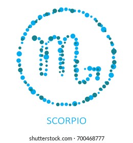 Zodiac sign Scorpio isolated on white background. Design element for flyers or banners.