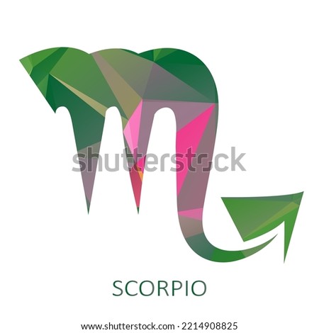 Zodiac sign Scorpio isolated on white background. Zodiac constellation. Flat design element for horoscope and astrological forecast. Vector illustration.