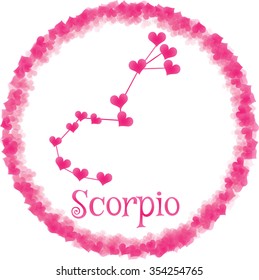 zodiac sign Scorpio, for lovers on Valentine's day, vector illustration