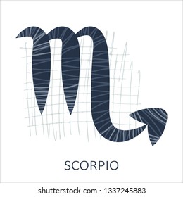 Zodiac sign Scorpio on white background. Zodiac constellation. Design element for horoscope and astrological forecast.