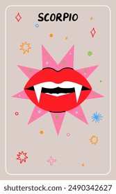 Zodiac sign Scorpio. Trendy vector illustration.