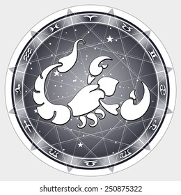 zodiac sign Scorpio , vector illustration