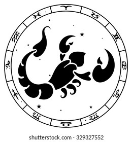 Zodiac Sign Scorpio Vector Illustration