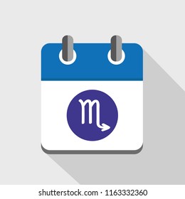 zodiac sign scorpion horoscope in calender vector illustration EPS10
