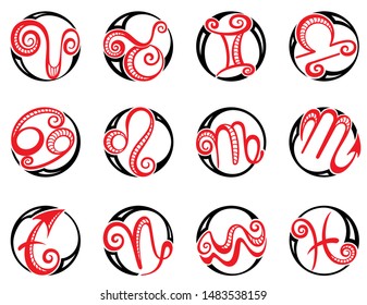 Zodiac Sign Set. Astrology signs