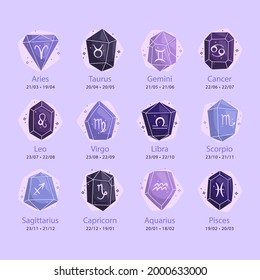 Zodiac sign set. Astrology symbol icon. Horoscope zodiac constellation - aries, taurus, gemini, cancer, lion, virgo, libra, scorpion, sagittarius, capricorn, aquarius, pisces. Vector illustration.