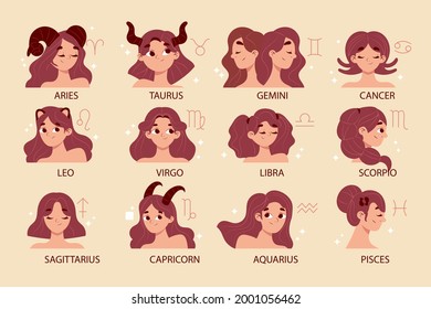 Zodiac sign set. Astrology symbol icon. Horoscope zodiac constellation - aries, taurus, gemini, cancer, lion, virgo, libra, scorpion, sagittarius, capricorn, aquarius, pisces. Vector illustration.