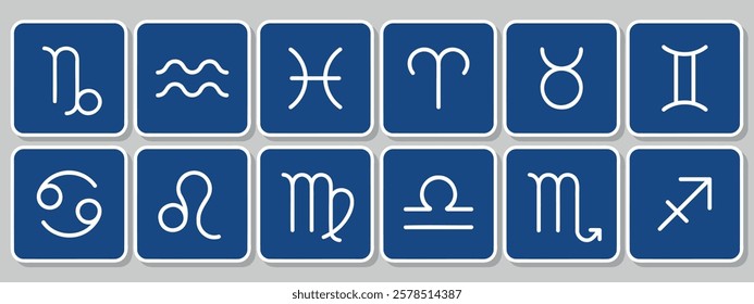 zodiac sign set, plates with horoscope zodiac symbols, aries, taurus, gemini, cancer, leo, virgo, libra, scorpio, sagittarius, capricorn, aquarius, and pisces, vector design elements