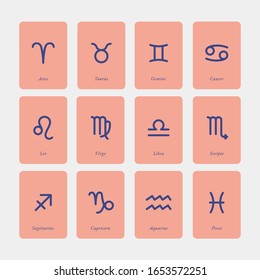 Zodiac sign set. Vector icons.