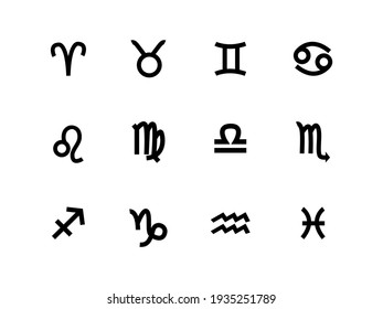 Zodiac Sign Set Vector Icons Black Stock Vector (Royalty Free ...