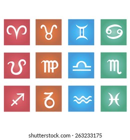 Zodiac sign in square frame, vector Illustration. Contour icon.