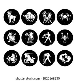 Zodiac sign and symbol isolated on white background, zodiac concept illustration, eps 10