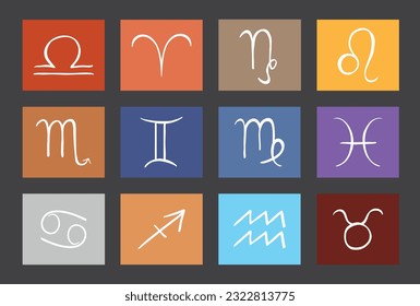 Zodiac Sign Symbol Libra Virgo Aries Capricorn Sagittarius Leo Scorpio Gemini Pisces Cancer Aquarius Taurus