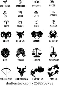 Zodiac Sign Symbols Set Bundle