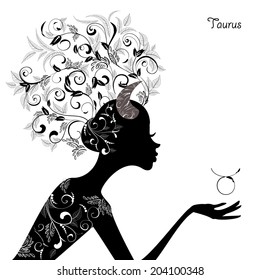 Zodiac sign taurus. fashion girl