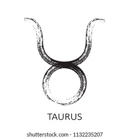 Zodiac sign Taurus isolated on white background. Design element for horoscope and astrological forecast.