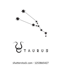 Zodiac sign Taurus isolated on white background. Zodiac constellation. Design element for horoscope and astrological forecast.