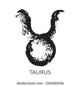 Zodiac sign Taurus isolated on white background. Zodiac constellation. Design element for horoscope and astrological forecast. Vector illustration.