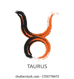 Zodiac sign Taurus isolated on white background. Zodiac constellation. Design element for horoscope and astrological forecast. Hand drawn style. Vector illustration.