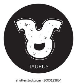 Zodiac sign Taurus isolated on white background. Zodiac constellation. Design element for horoscope and astrological forecast. Vector illustration.