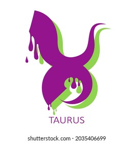 Zodiac sign Taurus isolated on white background. Design element for horoscope and astrological forecast. Halloween characters. Flat design vector illustration.