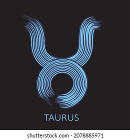 Zodiac sign Taurus isolated on black background. Zodiac constellation. Design element for horoscope and astrological forecast. Vector illustration.