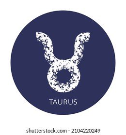 Zodiac sign Taurus isolated on dark blue background. Zodiac constellation. Design element for horoscope and astrological forecast. Vector illustration.