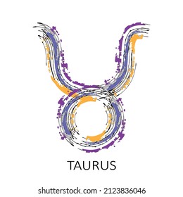 Zodiac sign Taurus isolated on white background. Zodiac constellation. Design element for horoscope and astrological forecast. Vector illustration.