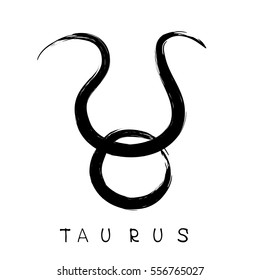 Zodiac sign Taurus isolated on white background. Design element for flyers or greeting cards.