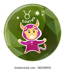 Zodiac sign Taurus isolated on white background. Horoscope character. Design element for greeting cards or flyers.