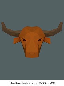 Zodiac Sign - Taurus (low poly 3d illustration)