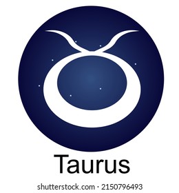 Zodiac sign Taurus on the background of stars. The horoscope element consists of 12 zodiac signs. Astrological vector illustration.